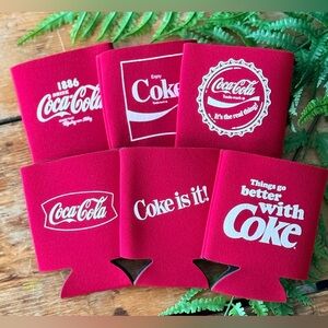 Coca Cola Red Drink Koozie Collection Set of 6  NEW